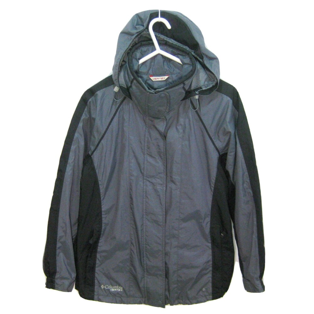 COLUMBIA Interchange Womens (Size Small) Gray Waterproof Rain Coat Hooded Jacket